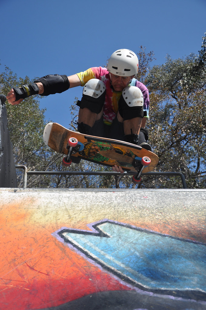 Brättli Airböurne and Martin Hollinger in the Menai Park skatepark in Menai, NSW, Australia in September 2018
