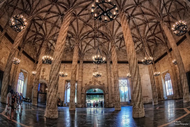 Lonja de la Seda (Hall of Columns). Valencia (Fisheye Vision) (Explore Feb 6, 2019 #153)