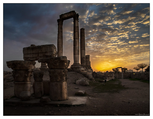 templeofhercules temple hercules citadel amman jordan sunset