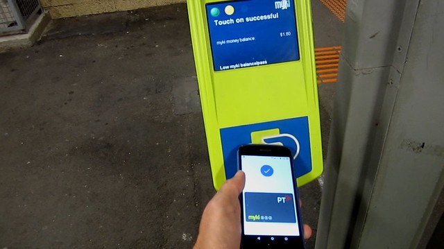 Mobile Myki: touching at a reader