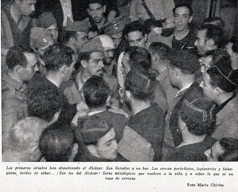 Del libro "El sitio del Alcázar" de Joaquín Arrarás y L. Jordana (1937). Foto de Marín Chivite