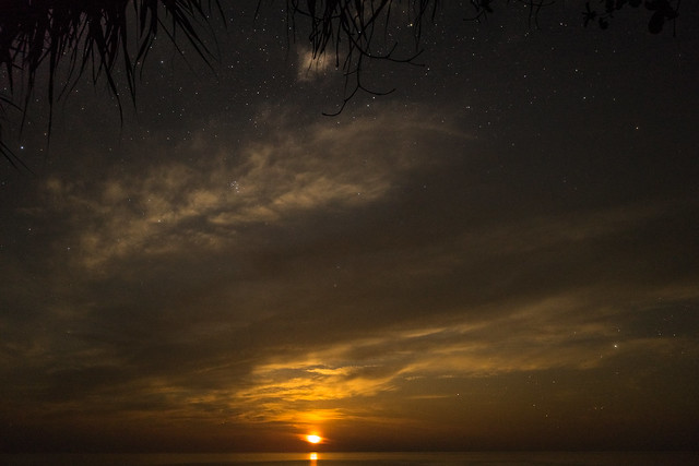 Pulau Banda Besar. Random campsite. Moonrise
