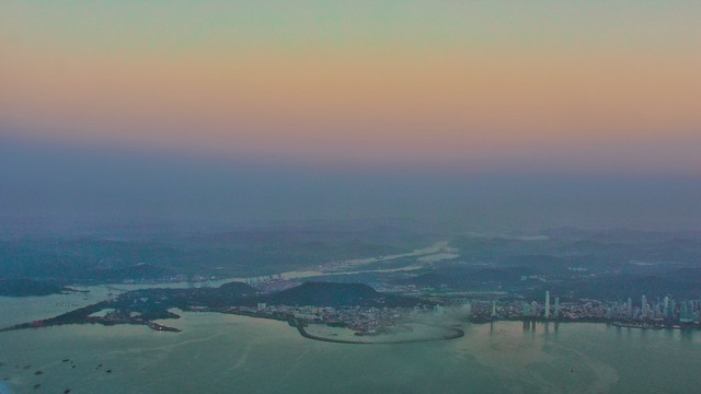 Panama City and Canal at dawn