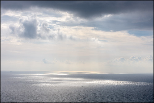 mediterranean sea vuew light blanes clouds catalonia