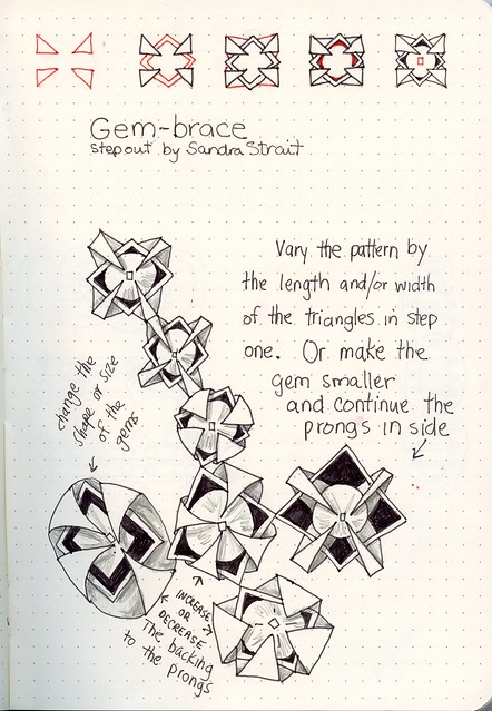 Gem-Brace Tangle Pattern