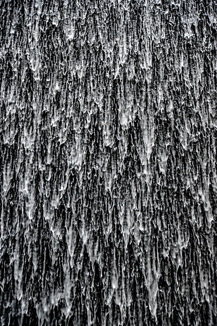 Water flowing over a textured surface