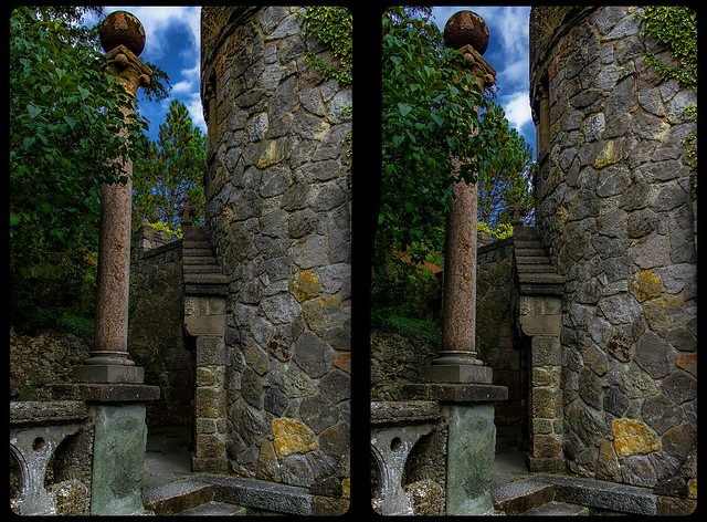 Fairy tale castle 3-D / CrossView / Stereoscopy / HDR