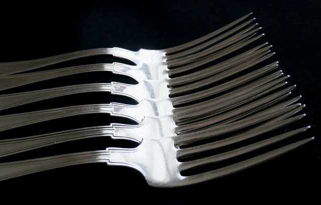 Six forks, 24 tines, 100% silver