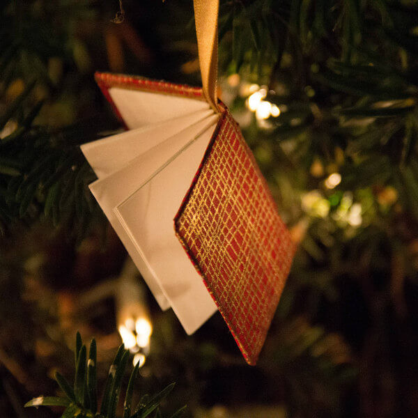 Handmade Mini-Book Tree Ornament