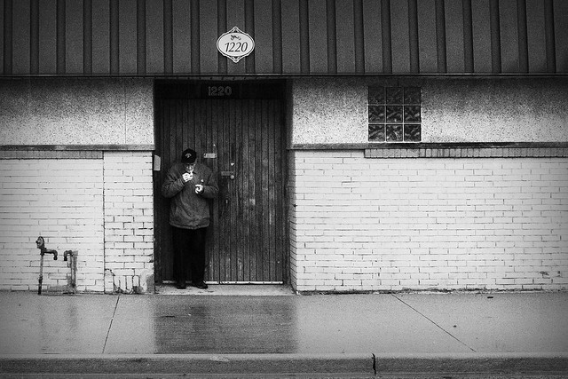 Smoking In The Rain. Windsor, ON.