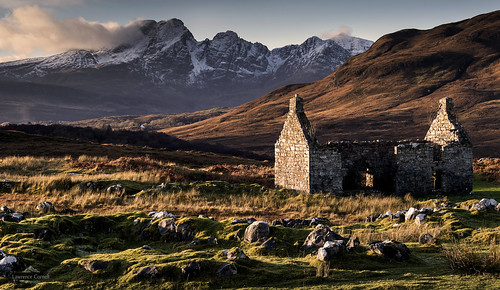 landscape scenery scotland skye isleofskye cillchriosd blaven blabheinn mountain outdoors ruinedbuilding nikond5