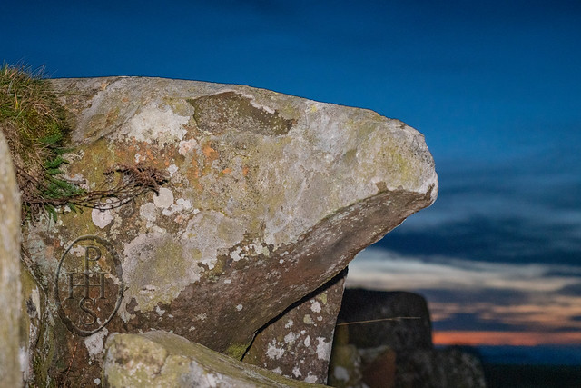 Eagle Rock on Hadrian's Wall at sunset with genii loci lit by my fired manipulus 4 of 7