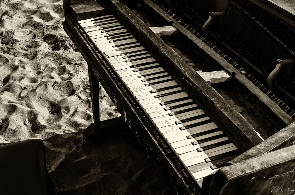 Upright Piano on Beach