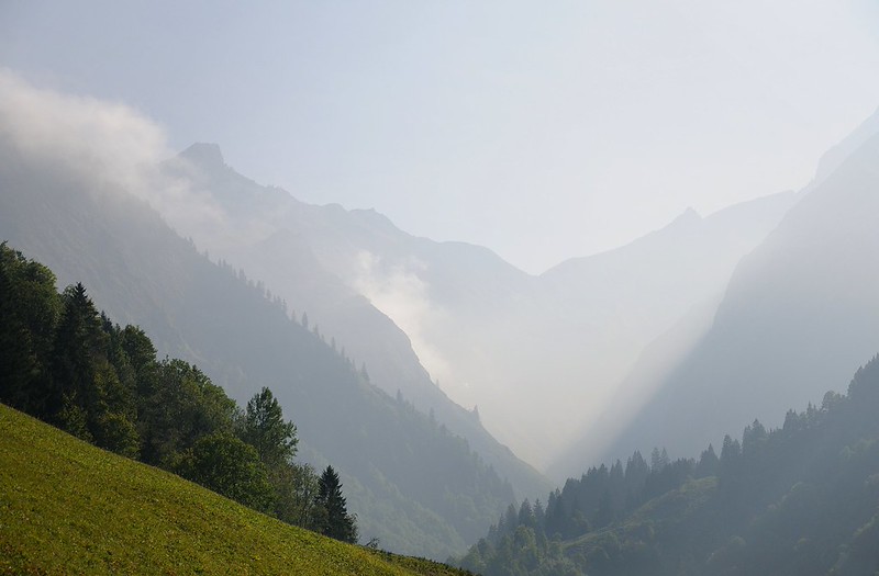 20180929-008F | Blick von Spielmannsau ins Trettachtal, Allgäuer Alpen. Allgäu, 29.09.2018
