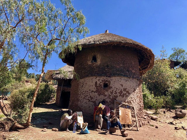 Ethiopia (Lalibela) Traditional circular two-storey stone houses