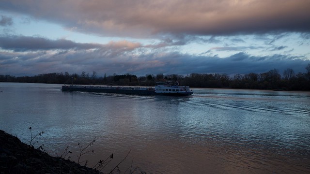 lonely Rhine river traffic