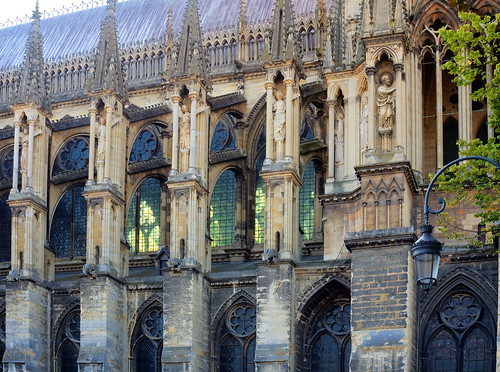 cathedral reimscathedral church stainedglass building architecture exterior light sunshine morning reims france