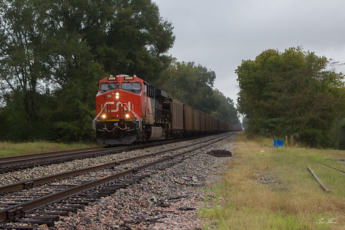 canadian national cn train railroad unit coal freight mccomb subdivision ge general electric et44ah c737 terry mississippi