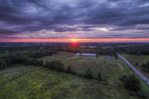 hdr landscape barn farm college campus stlawrence university canton newyork northcountry sunset clouds trail field