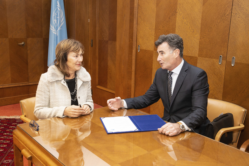 UNECE Muscat Compact signature. Olga Algayerova and Umbert…