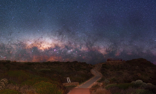 panorama stitched mosaic milky way cosmology southernhemisphere cosmos southern westernaustralia australia dslr long exposure rural nightphotography nikon stars astronomy space galaxy astrophotography outdoor milkyway ancient sky 50mm d5500 landscape tracked ioptron skytracker star tracking sugarloaf rock dunsborough