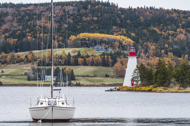Baddeck Bay Lighthouse and Boat