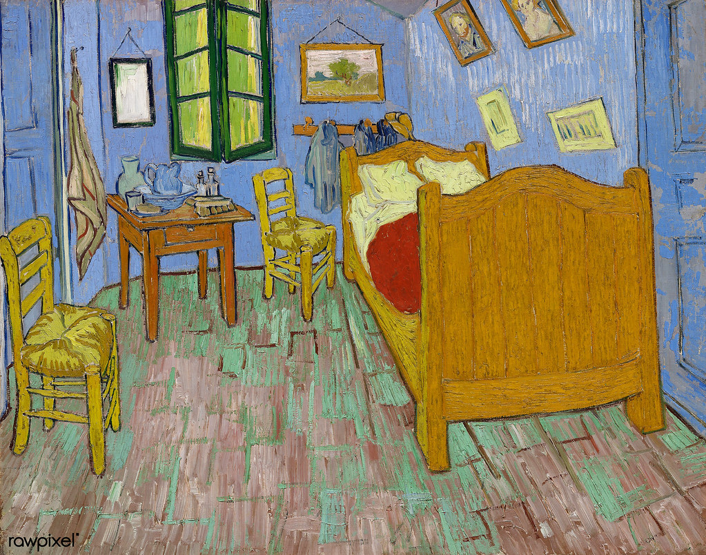 The Bedroom 1889 by Vincent Van Gogh. Original from the Art Institute of Chicago. Digitally enhanced by rawpixel.