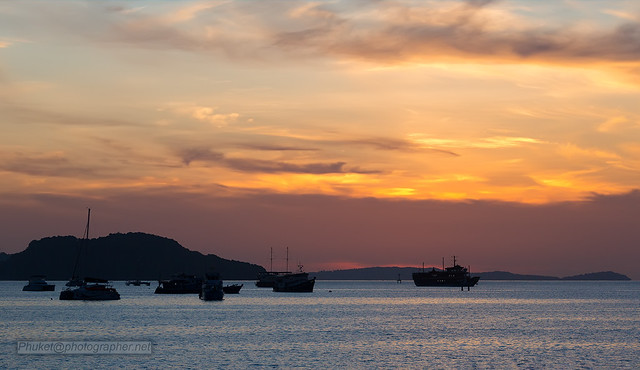 Sunrise at Chalong Bay, Phuket island, Thailand
