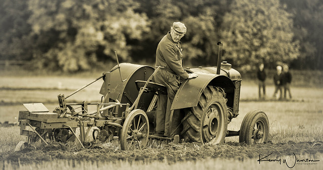 Old Fordson standard N ploughing