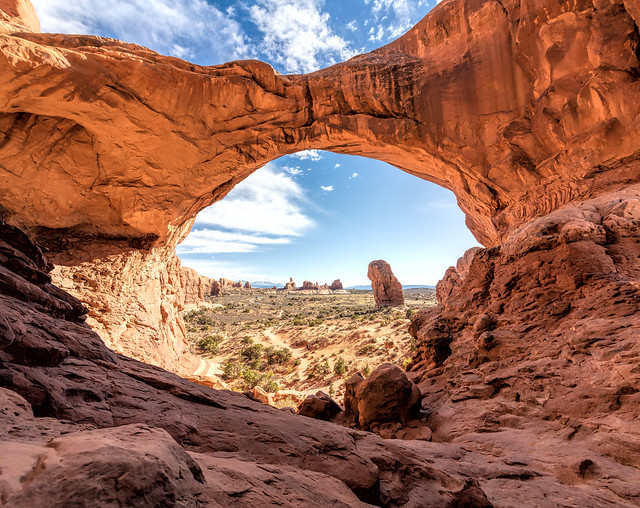 Double Arch. Arches National Park, Utah, USA