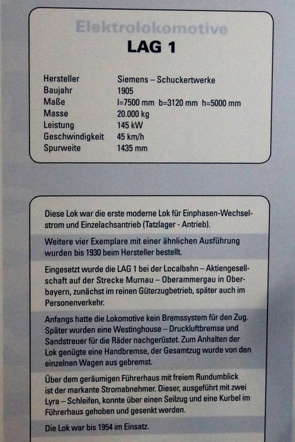 Lokwelt Freilassing: Beschreibung LAG 1 / E 69 01