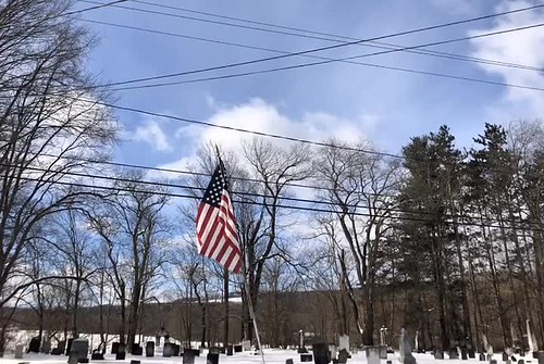 appleiphone8 nile friendship newyork cuba ny state mountains foothills appalachian thanksgiving holiday friendsgiving instagram nofilter winter snow frozen freezing blue sky skies white clouds animation movie video giphy gif flag cemetery graveyard historic tombstones graves trees