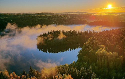 aulanko europe finland hdr sun aerialview autumn background calm cape colorful countryside dawn fall fantasy fog foggy foreland forest glow glowing haze headland hill idyllic lake landscape magical mist misty morning mysterious mystic mystical nature naturereserve outdoor peaceful peninsula pond rays scenery scenic season serene serenity silence silhouette stillwater sunbeam sunburst sunrise tranquil tranquility tree vibrant water weather woods