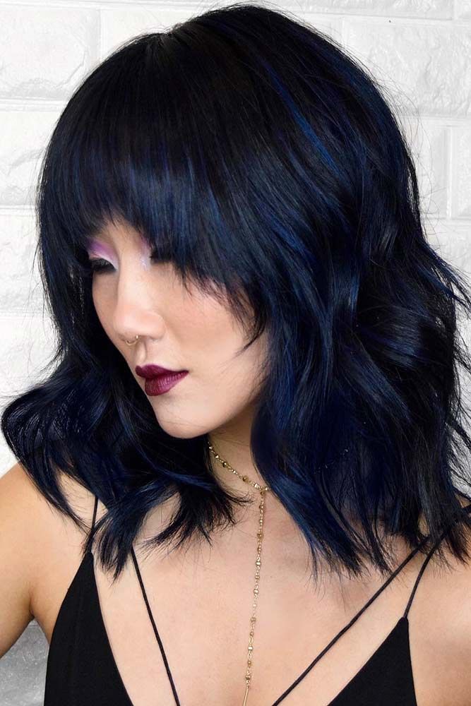 Hair Color 2017/ 2018 - Dark Metallic Blue Highlights #blu… | Flickr