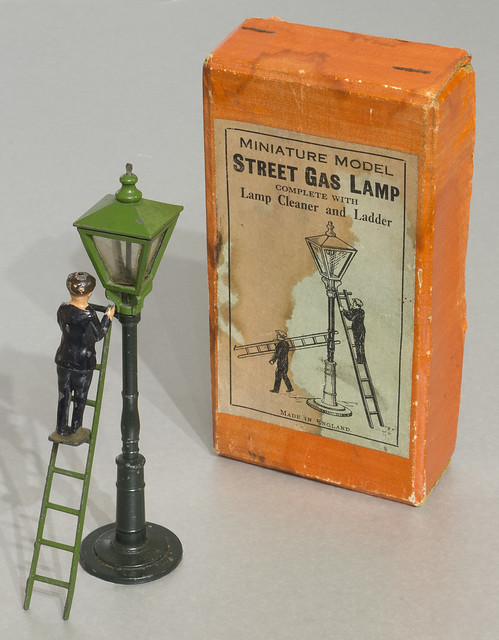 Johillco (John Hill & Co. Ltd.) Street Gas Lamp, Cleaner, Ladder and original box  c1900