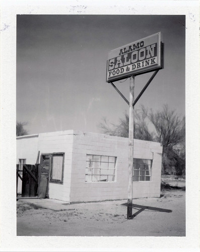 polaroid 190 instant type664 expired arizona wellton desert alamo saloon abandoned
