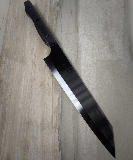 More murdered out chefs knives I'm making. What do you think of the black DLC coating?