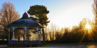 Winter sunset on the bandstand