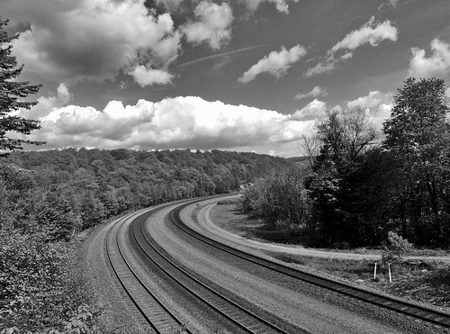 blair county pa pennsylvania georgeneat patriotportraits neatroadtrips scenic landscapes bennington curve railroad tracks blackwhite bw