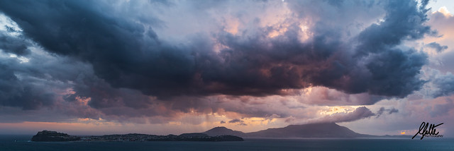 Stormy Sunset, Ischia, Italy Panorama 2