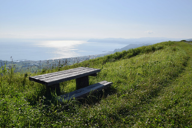 Lovely bench on Mount Usu