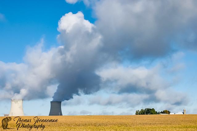 Farm and Nuclear Power Plant Cooling Towers
