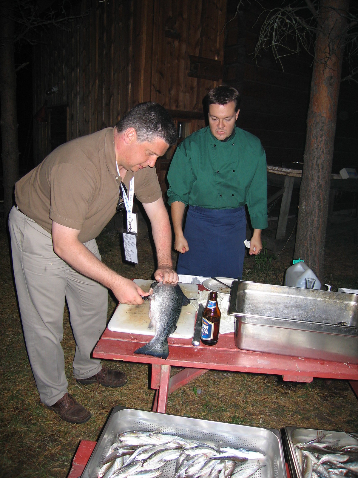 30 Delegate prepares salmon
