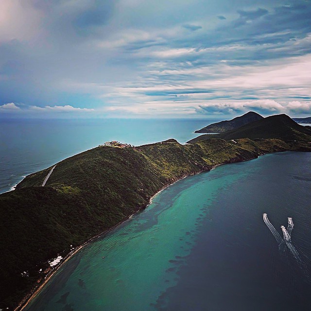 Flying above St. Kitts in the Caribbean.