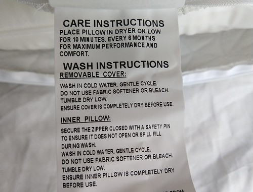 Home Goods Improved Dawn Pillow Care Instruction | thesleepj… | Flickr