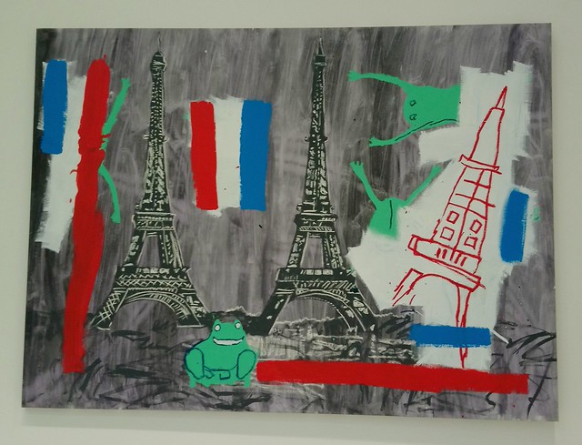 Une œuvre de Jean-Michel Basquiat exposée à la fondation Louis Vuitton à Paris, artiste peintre américain (Ile-de-France, France)