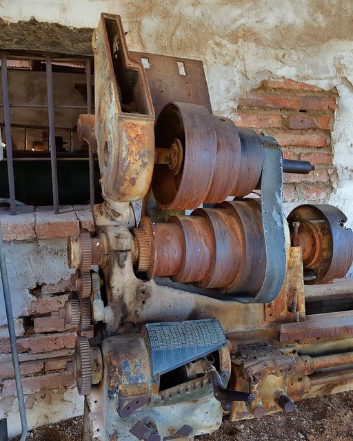 Engine lathe variable-speed spindle cones - Goldfield Ghost Town, Apache Junction, Arizona..