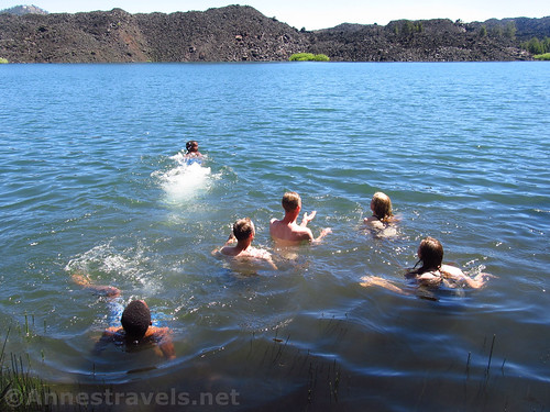 Swimming in Butte Lake, Lassen Volcanic National Park, California