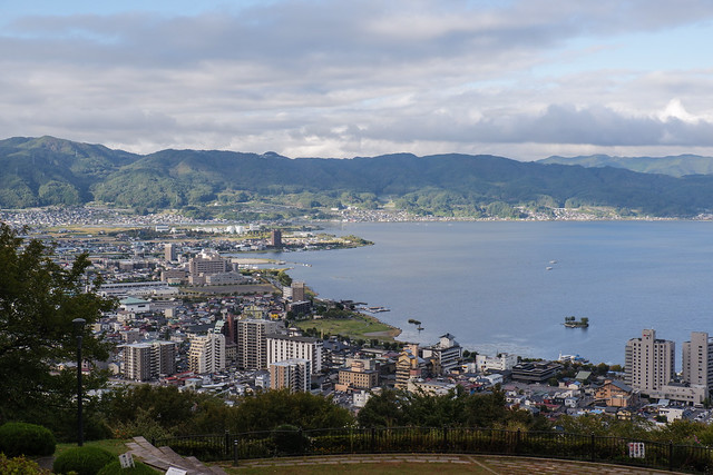 Lake Suwa and Kamisuwa town, Nagano