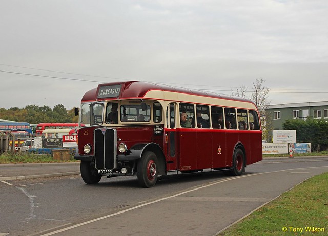MDT 222 Doncaster Corporation 22 AEC Regal III with Roe body at North Hykeham Nov18 (Copy)
